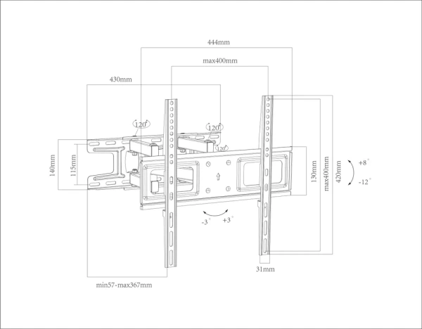 Кронштейн Metaldesign MD 3354 Full Motion (для ЖК-ТВ 32-75")
